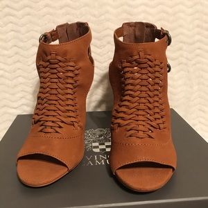 Vince Camuto “Crissy” Braided Leather Heel Shootie